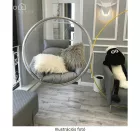 Függő fotel, átlátszó/arany/fehér, BUBBLE NEW TYP 1