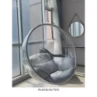 Függő fotel, átlátszó/arany/fehér, BUBBLE NEW TYP 1