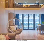Függő fotel, átlátszó/arany/rózsaszín, BUBBLE NEW TYP 1
