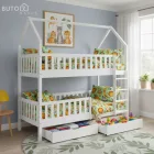 Montessori emeletes ágy, fehér, VENITA TYP 2