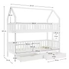 Montessori emeletes ágy, fehér, VENITA TYP 2