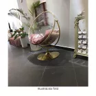 Függő fotel állvánnyal, átlátszó/ezüst/szürke, BUBBLE NEW TYP 2