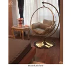 Függő fotel állvánnyal, átlátszó/ezüst/szürke, BUBBLE NEW TYP 3