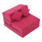 Összecsukható matrac/fotel, 2v1, rózsaszín magenta, PELOS