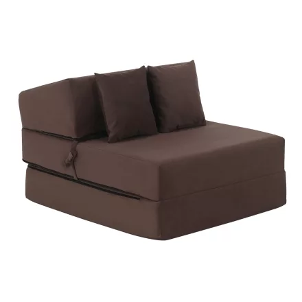 Összecsukható matrac/fotel, 2v1, barna Taupe, PELOS