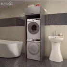 Szekrény mosógép és szárítógép fölé, grafit, JERGI
