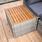 Kerti rattan szett, szürke/természetes/krémszínű, DEBRA