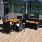 Kerti tároló doboz/pad, fekete/természetes/krémszínű, BEMUS