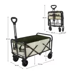 Kerti kocsi, összecsukható, bézs/zöld/fekete, KARIL