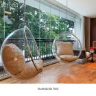 Függő fotel, átlátszó/arany/szürke, BUBBLE NEW TYP 1