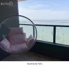 Függő fotel, átlátszó/arany/szürke, BUBBLE NEW TYP 1