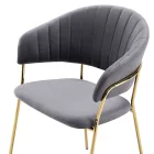 Design étkezőszék, szürkésbarna Velvet szövet/gold króm arany, DASMIN TYP 1