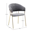 Design étkezőszék, szürkésbarna Velvet szövet/gold króm arany, DASMIN TYP 1