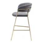 Design bárszék, szürkésbarna Velvet szövet/gold króm arany, DASMIN TYP 2