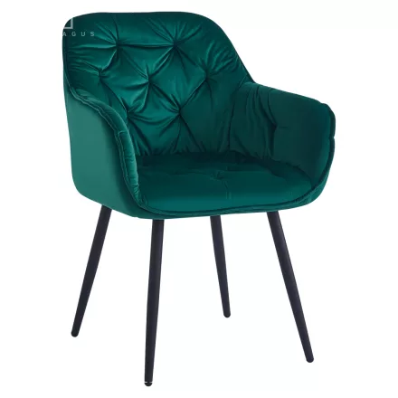 Dizájnos fotel, zöld Velvet szövet, FEDRIS NEW