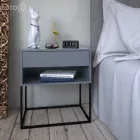 Éjjeliszekrény/kisasztal, grafit/fekete, ARTI TYP 2