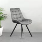 Étkezőszék, sötétszürke Velvet szövet/fekete, SAMIRA