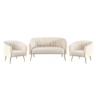Design fotel, bézs Velvet szövet/gold króm-arany, BAGY