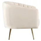Design fotel, bézs Velvet szövet/gold króm-arany, BAGY