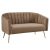 Design kétszemélyes kanapé, barna Velvet szövet/gold króm-arany, BAGY