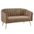 Design kétszemélyes kanapé, barna Velvet szövet/gold króm-arany, BAGY