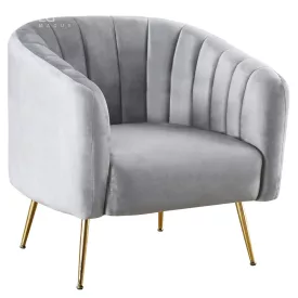 Design fotel, szürke Velvet szövet/gold króm-arany, BAGY