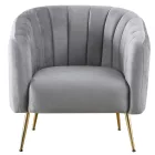 Design fotel, szürke Velvet szövet/gold króm-arany, BAGY