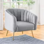 Design fotel, szürke Velvet szövet/gold króm-arany, BAGY