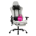 Irodai/gamer szék, fehér/fekete, teherbírás 150 kg, PAPIBAS