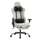 Irodai/gamer szék, fehér/fekete, teherbírás 150 kg, PAPIBAS