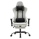 Irodai/gamer szék, fehér/fekete, teherbírás 150 kg, PAPIBAS