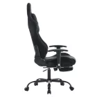 Irodai/gamer szék, fekete Velvet szövet, teherbírás 150 kg, SALOP