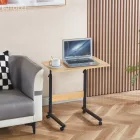 Állítható PC asztal kerekekkel, tölgy/fekete, JUSTUS