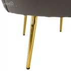 Art-deco stílusú fotel, szürkésbarna Velvet szövet/gold arany króm, NOBLEO