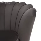Art-deco stílusú fotel, szürkésbarna Velvet szövet/gold arany króm, NOBLEO