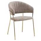 Design étkezőszék, barna szövet/gold króm arany, DASMIN TYP 1