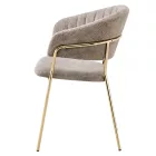 Design étkezőszék, barna szövet/gold króm arany, DASMIN TYP 1