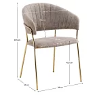 Design étkezőszék, barna szövet/gold króm arany, DASMIN TYP 1
