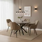 Design fotel, bézs Velvet szövet, VERIO NEW