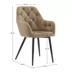 Design fotel, bézs Velvet szövet, VERIO NEW