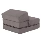 Összecsukható matrac/fotel, 2 az 1-ben, szürke, MALEN