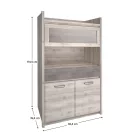 Alacsony vitrin 2D1W1S, nairobi gesztenye/onix, JESI NEW