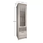 Vitrin 1D1W1S, nairobi gesztenye/onix, JESI NEW