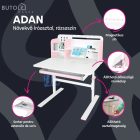 Növekvő íróasztal, rózsaszín/fehér, ADAN