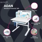 Növekvő íróasztal, kék/fehér, ADAN