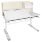 Növekvő íróasztal, natúr/fehér, LEDIN