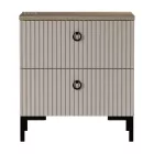 Éjjeliszekrény, szürkésbarna Taupe/silverjack tölgy, DOMCA 2S