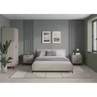 Éjjeliszekrény, szürkésbarna Taupe/silverjack tölgy, DOMCA 2S