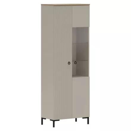 Vitrin, szürkésbarna Taupe/silverjack tölgy, DOMCA 1D1W