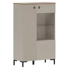   Alacsony vitrin, szürkésbarna Taupe/silverjack tölgy, DOMCA 1D1W/140